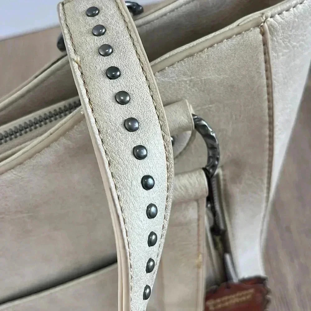 Montana West Trinity Ranch cowhide Leather Concealed Carry Tote NWT - Picture 7 of 17